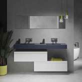 Riluxa CORIAN® COLOUR | Cassiopeia Wall Mounted Double Washbasin