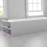 Riluxa CORIAN® | Cassiopeia Built-in DuPont™ Corian® Bathtub - Side shelves