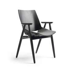 Rex Kralj Shell Wood Armchair Seat upholstery, Black Oak