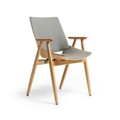 Rex Kralj Shell Wood Armchair Seat and back upholstery, Natural Oak