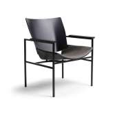 Rex Kralj Shell Lounge Square Seat Upholstery, Black Oak