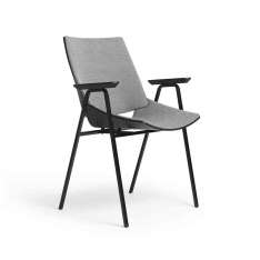Rex Kralj Shell Armchair Seat and back upholstery, Black Oak