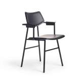 Rex Kralj 1960 Armchair Seat and backrest offset upholstery, Black Oak