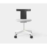 Resident Jiro Swivel Chair Black - White Base with Casters - Upholstered