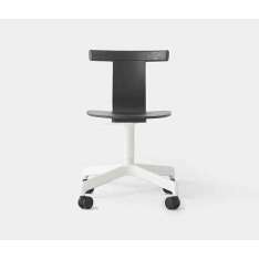 Resident Jiro Swivel Chair Black - White Base with Casters