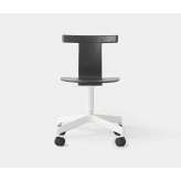 Resident Jiro Swivel Chair Black - White Base with Casters