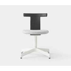 Resident Jiro Swivel Chair Black - White Base - Upholstered