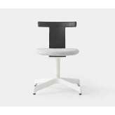 Resident Jiro Swivel Chair Black - White Base - Upholstered