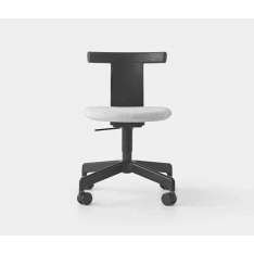 Resident Jiro Swivel Chair Black - Black Base with Casters - Upholstered