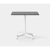 Resident Jiro Bistro Table - White Base - Square Solid Oak Top - Black