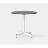 Resident Jiro Bistro Table - White Base - Round Solid Oak Top - Black