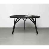 Quodes Stammtisch round table, solid wood top, stained in black