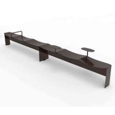 Punto Design Flow | Outdoor Bench with Armrest and Table
