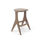 Poiat Lavitta Counter Stool 65 with Leather Upholstery - Dark Oak