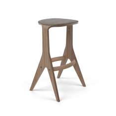 Poiat Lavitta Bar Stool 75 with Wool Upholstery - Dark Oak