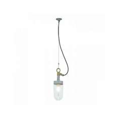 Original BTC Well Glass Pendant, Galvanised, Clear Glass