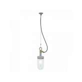 Original BTC Well Glass Pendant, Galvanised, Clear Glass