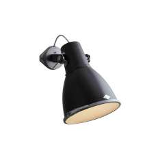 Original BTC Stirrup 3 Wall Light with Sandblasted Glass, Black