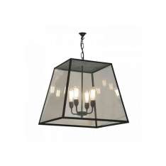 Original BTC Quad Pendant, XL and 4 L/holders, Weathered Brass, Closed Top