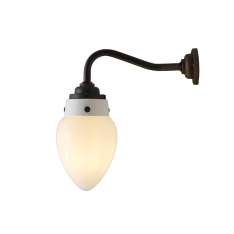 Original BTC Pine Wall Light, Size 1, Opal and Weathered Brass