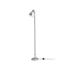 Original BTC Hector Metal Floor Light, Polished Aluminium