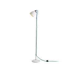 Original BTC Hector Bibendum Floor Light, White, Turquoise Braided Cable