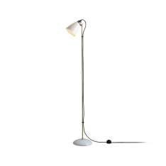 Original BTC Hector 30 Floor Light, Satin Brass with Black Braided Cable