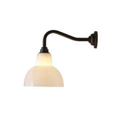 Original BTC Glass York Wall Light, Size 1, Opal and Weathered Brass