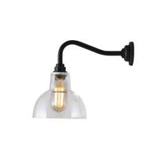 Original BTC Glass York Wall Light, Size 1, Clear and Weathered Brass