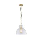 Original BTC Glass York Pendant, Size 2, Clear and Brass