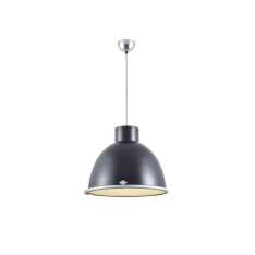 Original BTC Giant 2 Pendant Light, Black with Wired Glass