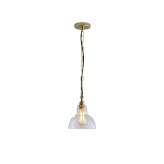 Original BTC Glass York Pendant, Size 1, Clear and Brass
