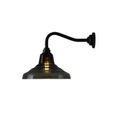 Original BTC Glass School Wall Light, Size 1, Anthracite and Weathered Brass