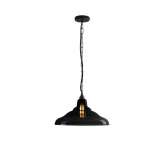 Original BTC Glass School Pendant Light, Size 2, Anthracite and Weathered Brass