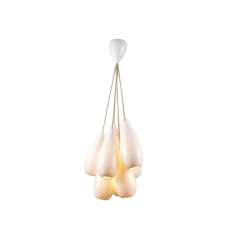 Original BTC Drop Zero Grouping of Nine Pendant Light, White Gloss