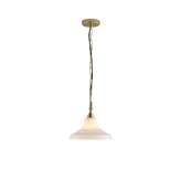 Original BTC Glass School Pendant Light, Size 1, Opal and Brass