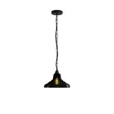 Original BTC Glass School Pendant Light, Size 1, Anthracite and Weathered Brass