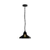 Original BTC Glass School Pendant Light, Size 1, Anthracite and Weathered Brass