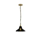 Original BTC Glass School Pendant Light, Size 1, Anthracite and Brass