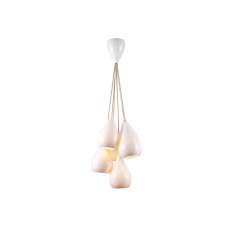 Original BTC Drop One Grouping of Six Pendant Light, White Gloss