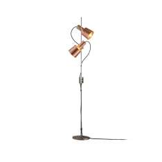 Original BTC Chester Floor Light, Satin Copper, Black Braided Cable
