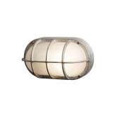 Original BTC 8122 Oval Aluminium Bulkhead With Guard, E27, Aluminium