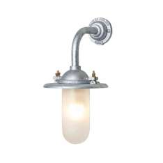 Original BTC 7685 Exterior Bracket Light, Ref, Right Angle, Round, Galvanised, Frosted Glass