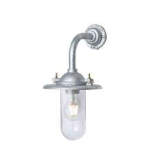 Original BTC 7685 Exterior Bracket Light, Ref, Right Angle, Round, Galvanised, Clear Glass