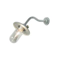 Original BTC 7685 Exterior Bracket Light, Ref, Canted, Round, Galvanised, Clear Glass