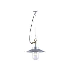 Original BTC 7680 Well Glass Pendant With Visor, Galvanised, Clear Glass, IP44