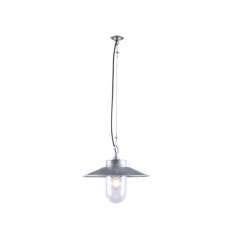 Original BTC 7680 Well Glass Pendant With Visor, Galvanised, Clear Glass