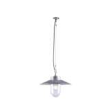 Original BTC 7680 Well Glass Pendant With Visor, Galvanised, Clear Glass