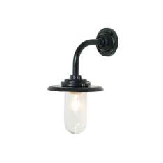 Original BTC 7677 Exterior Bracket Light, 60W, Round, Painted Black, Clear Glass