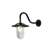 Original BTC 7677 Exterior Bracket Light, 100W, Swan Neck, Painted Black, Clear Glass